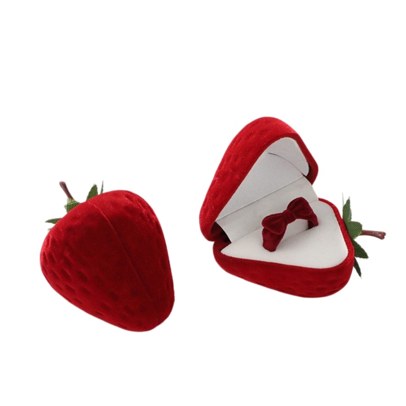 Cute Strawberry Ring Box Straw - огляд і ціна Velvet Jewelry Box