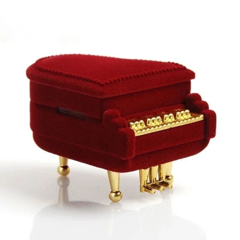 New Creative Cute Piano Shape  - огляд і ціна Velvet Jewelry Box