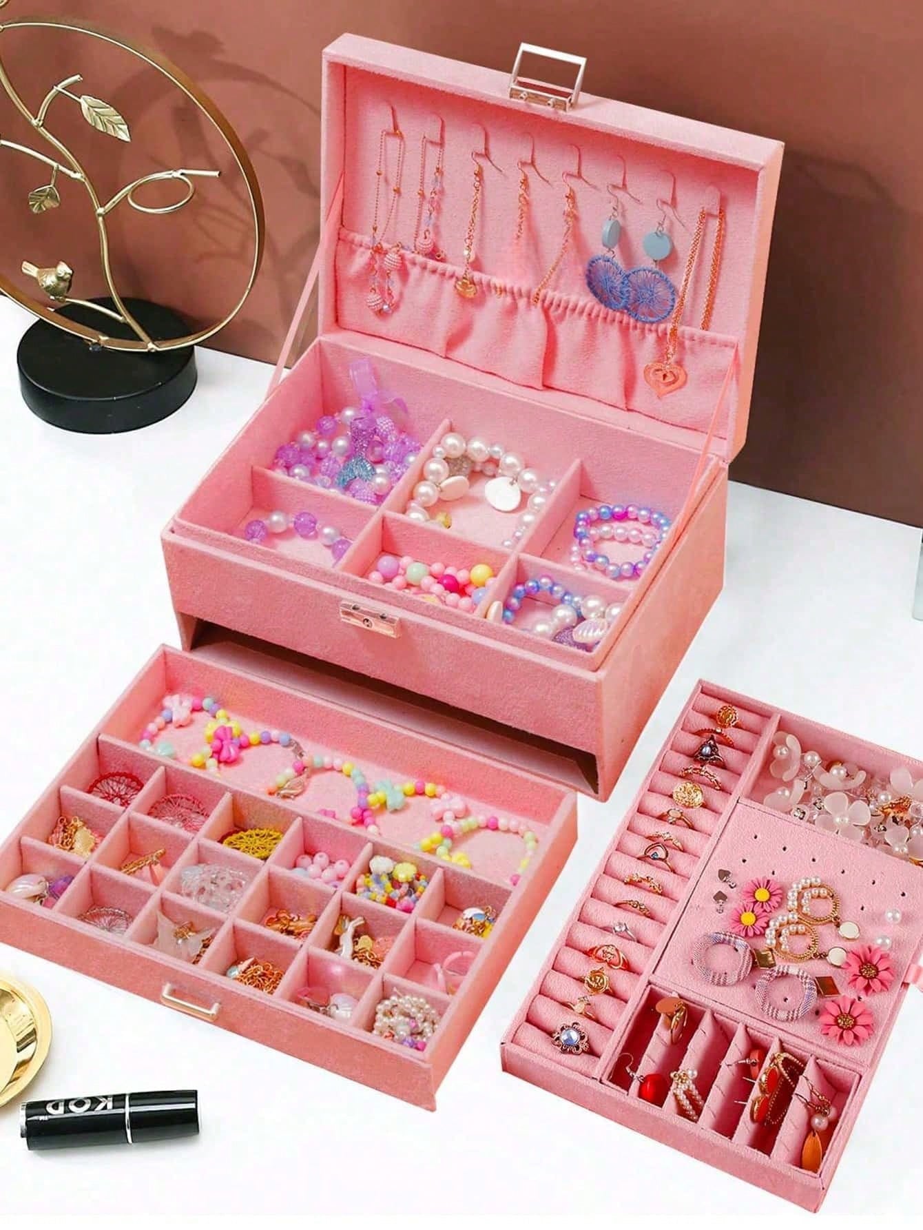 3 Layer Velvet Jewelry Box wit - огляд і ціна Velvet Jewelry Box