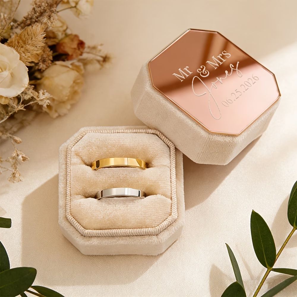 Personalized Octagon Velvet Ri - огляд і ціна Velvet Jewelry Box