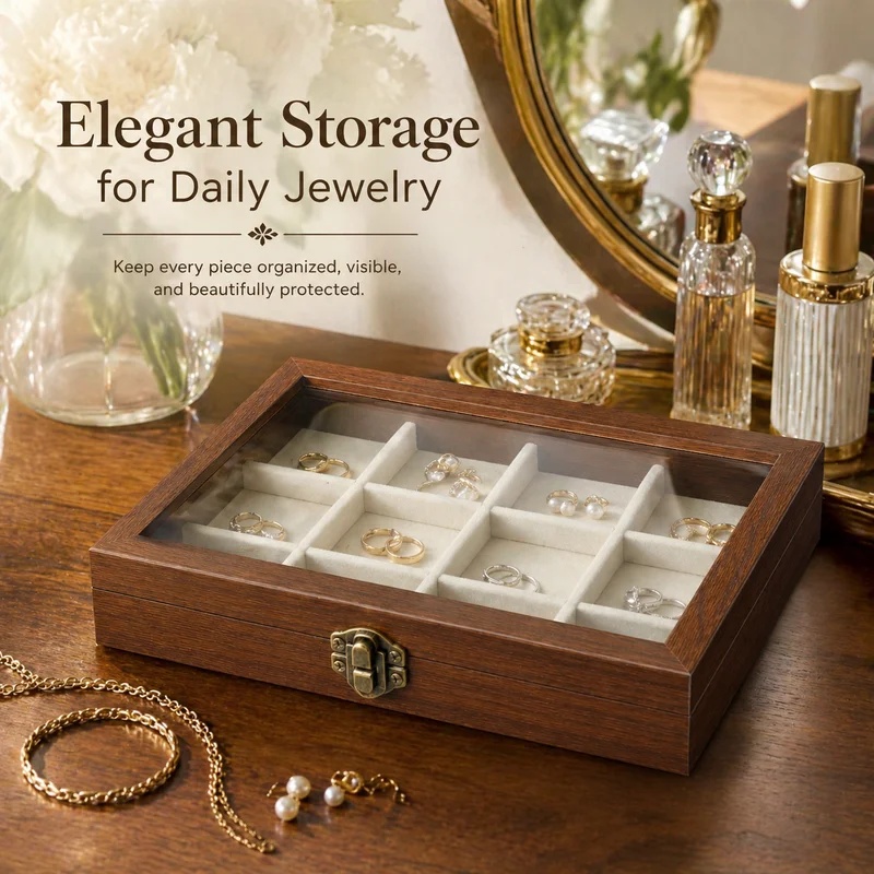 Bedroom Desktop Walnut Pattern - огляд і ціна Velvet Jewelry Box
