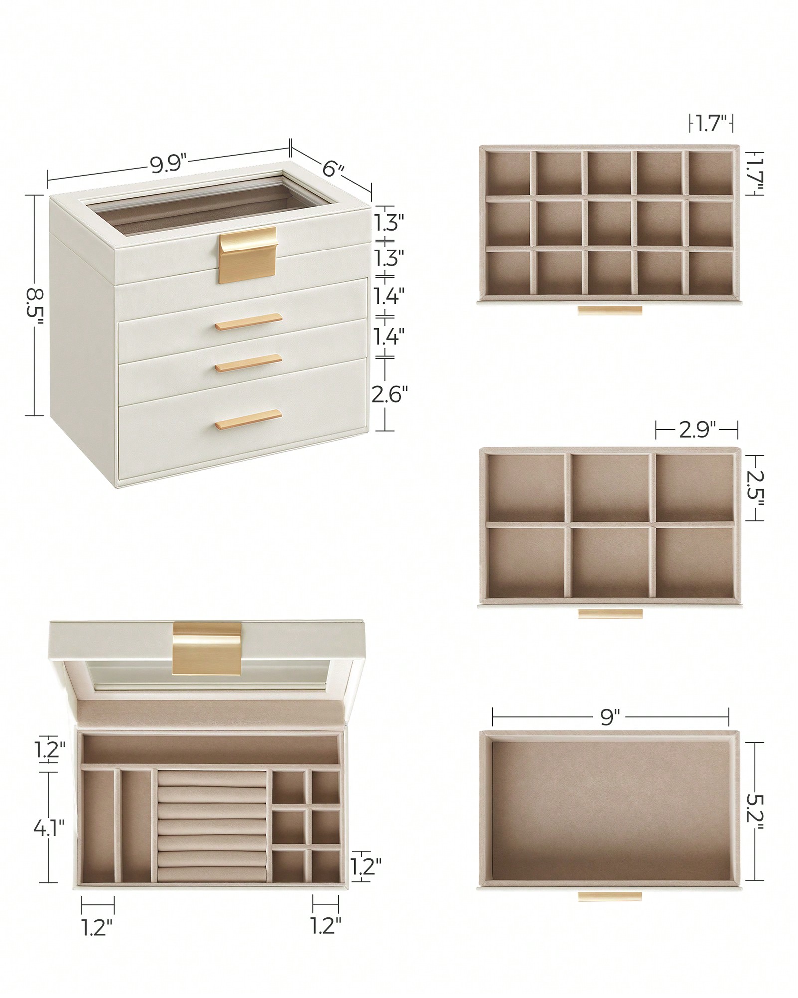 Upgraded 4-Layer Jewelry Stora - огляд і ціна Velvet Jewelry Box